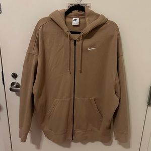 Nike Oversized Full-zip Hoodie - Tan